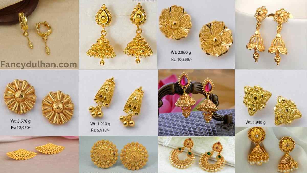 Small Daily Wear Gold Earring Design
