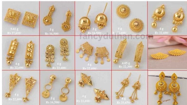 Gold Earring Designs for daily use price