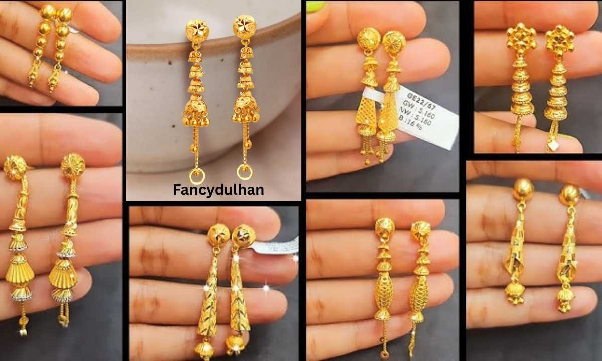Gold Needle Thread Earring