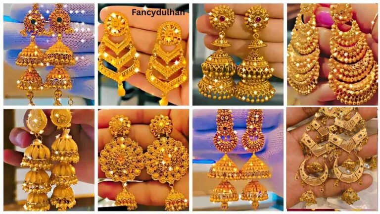 Stylish Gold Earring Jhala Design