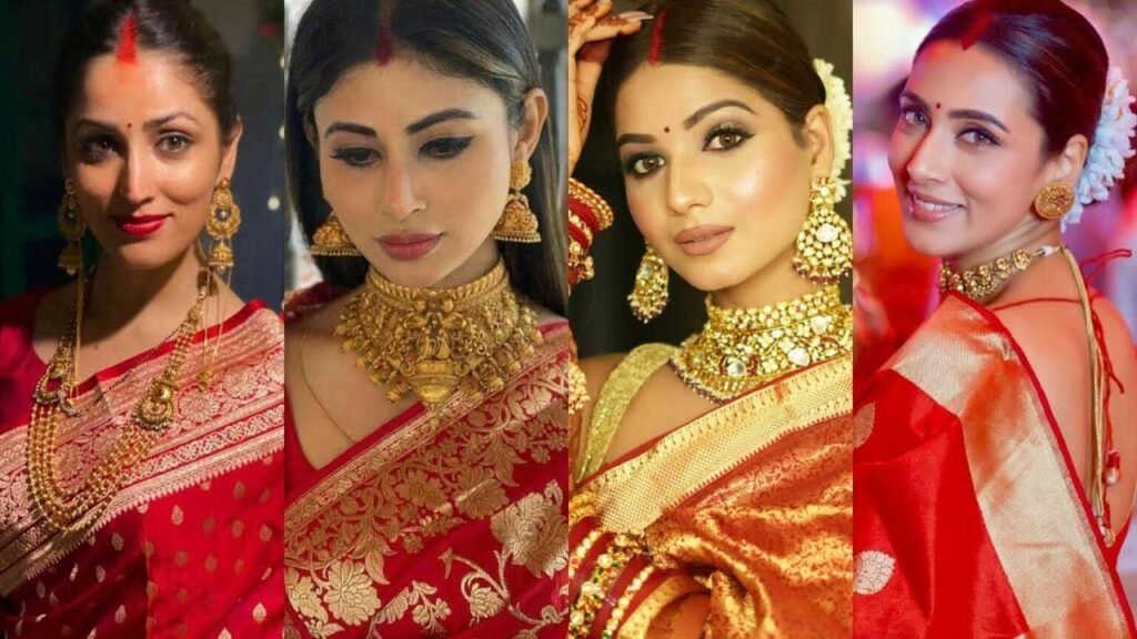 Gold Plated Necklace Designs for Banarasi Saree 2025