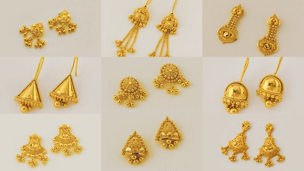 gold earrings latest design daily wear to party look